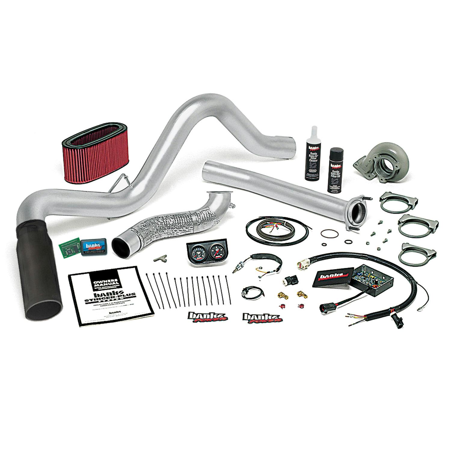 Banks Power 48559-B Stinger-Plus System; Single Exh; S/S-Black Tip-1995 1/2-97 Ford 7.3L; Auto
