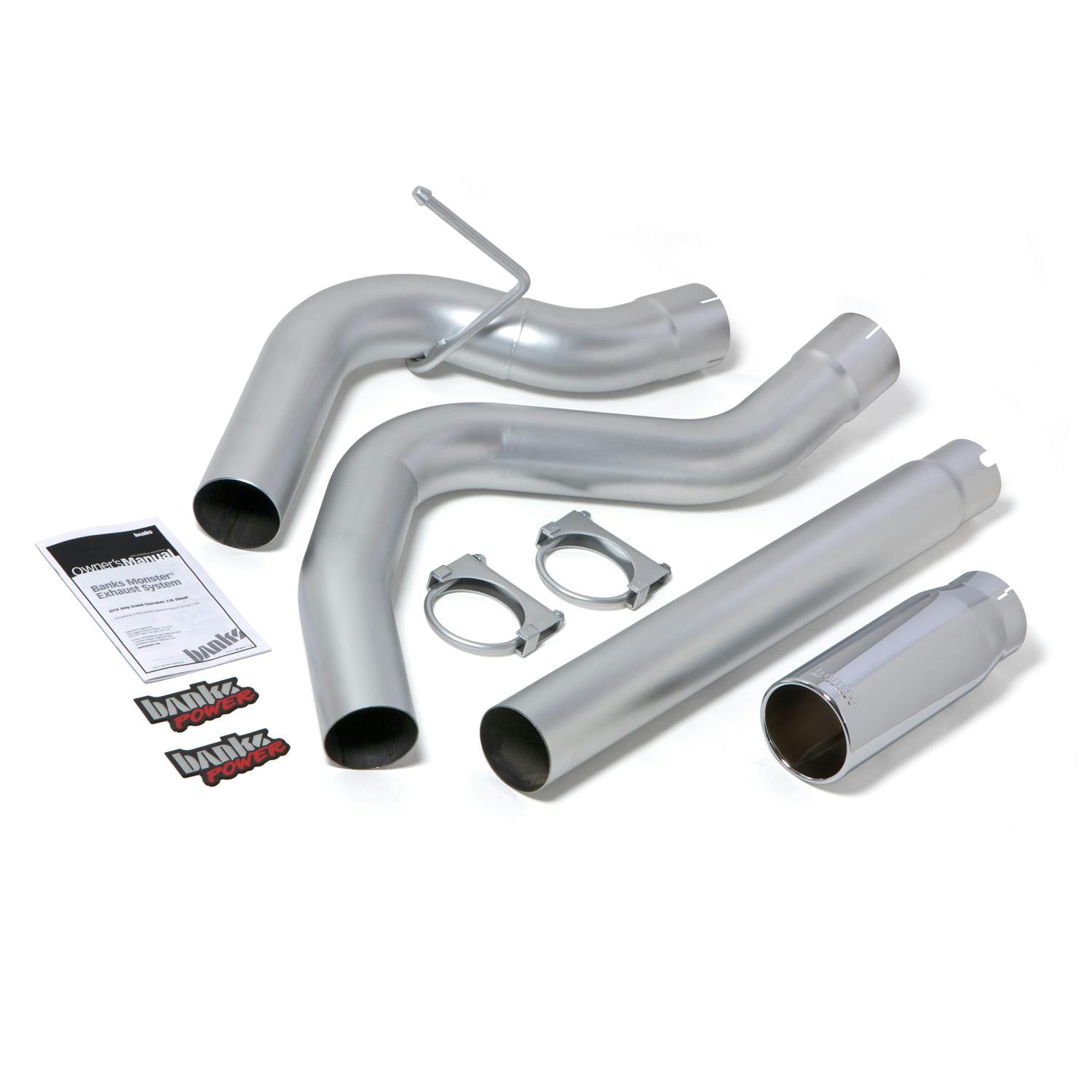 Banks Power 48601 Monster Exhaust System; Single; S/S-Chrome Tip-2014-15 Dodge Ram 1500; 3.0L Dsl
