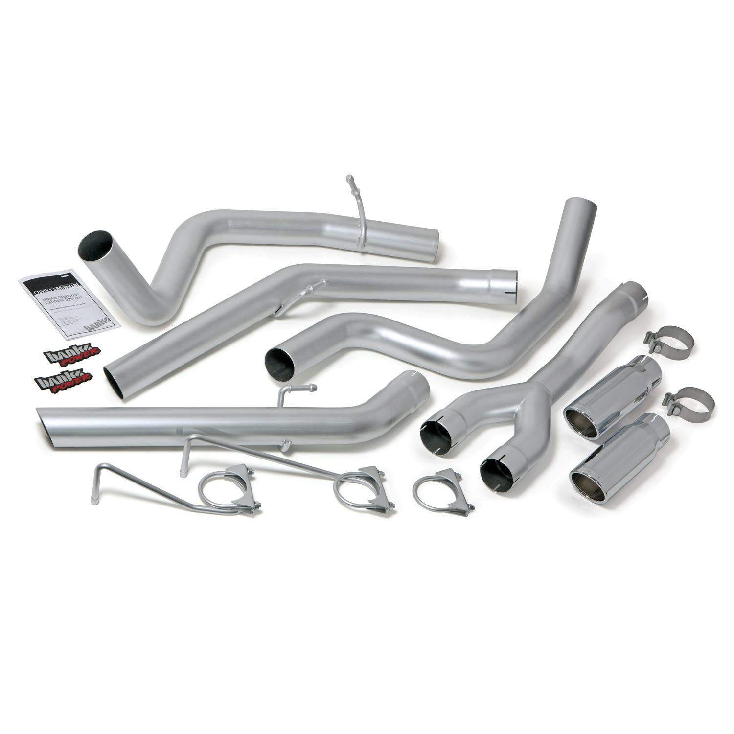 Banks Power 48602 Monster Exhaust System; Duals; S/S-Chrome Tips-2014-15 Dodge Ram 1500; 3.0L Dsl