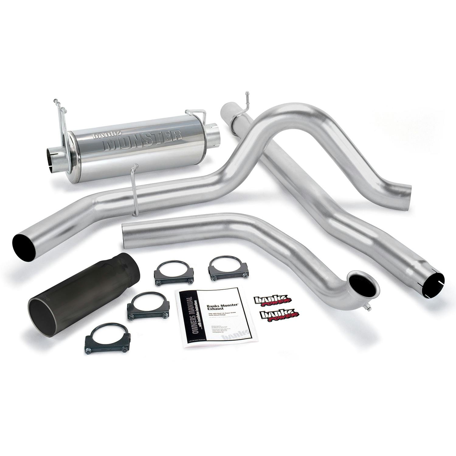 Banks Power 48653-B Monster Exhaust System; S/S-Black Tip-2000-03 Ford 7.3L Excursion