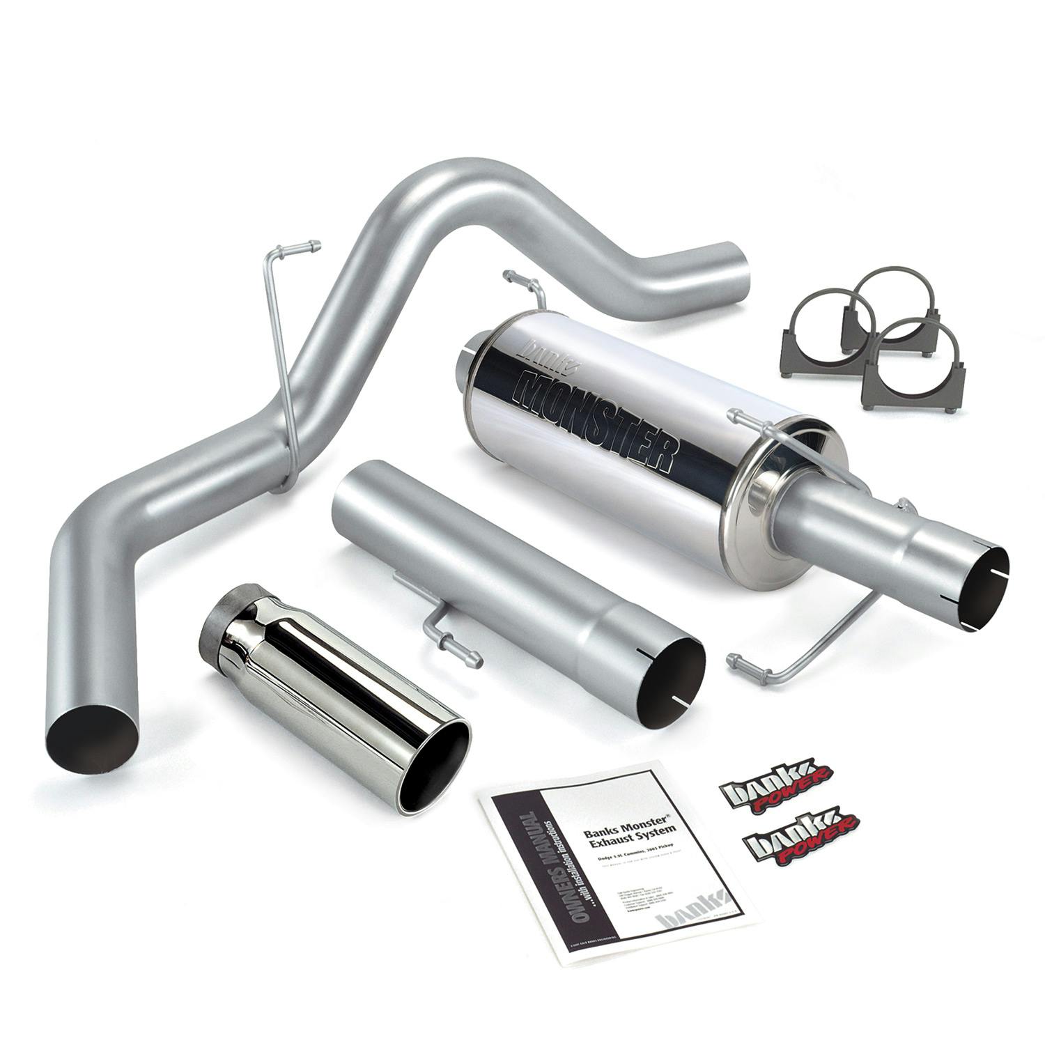 Banks Power 48700 Monster Exhaust System; S/S-Chrome Tip-2004-07 Dodge 5.9L 325Hp; SCLB/CCSB
