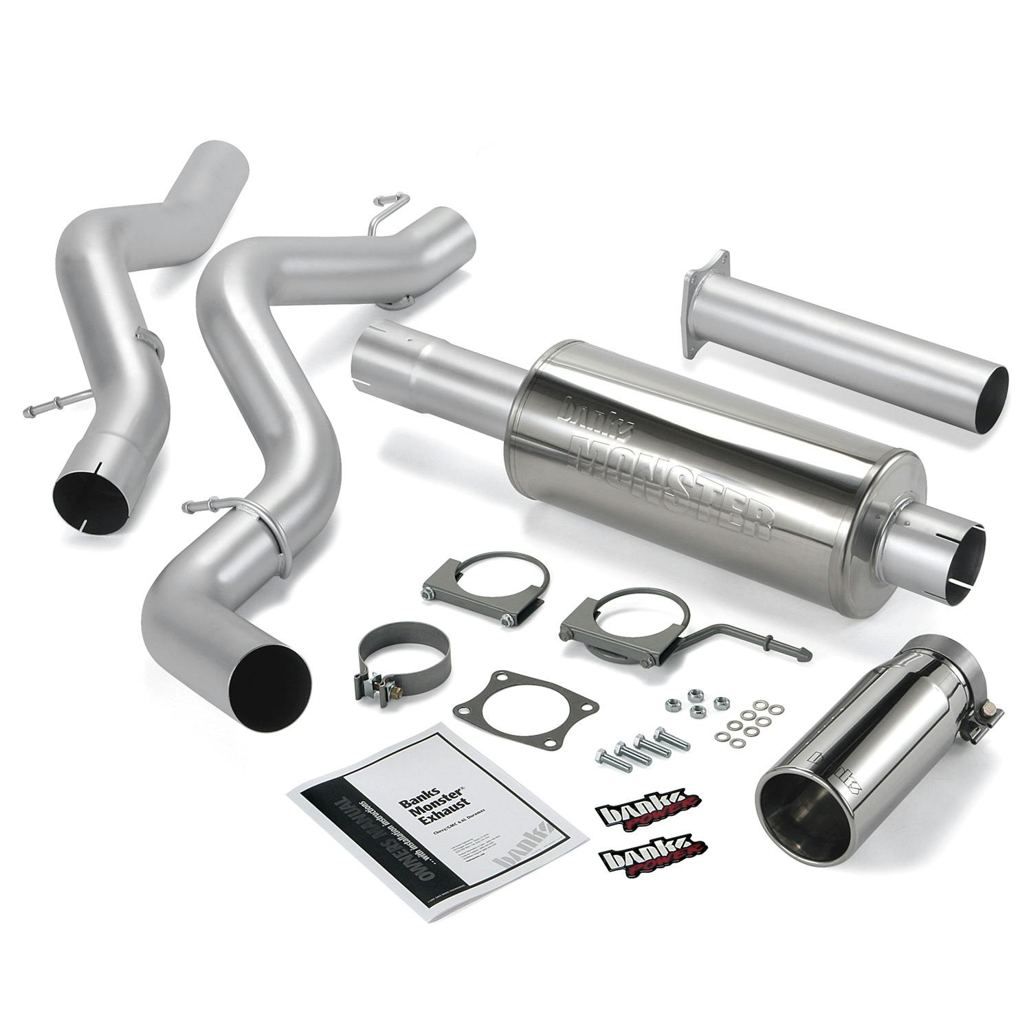 Banks Power 48939 Monster Exhaust System; S/S-Chrome Tip-2006-07 Chevy 6.6L; CCSB
