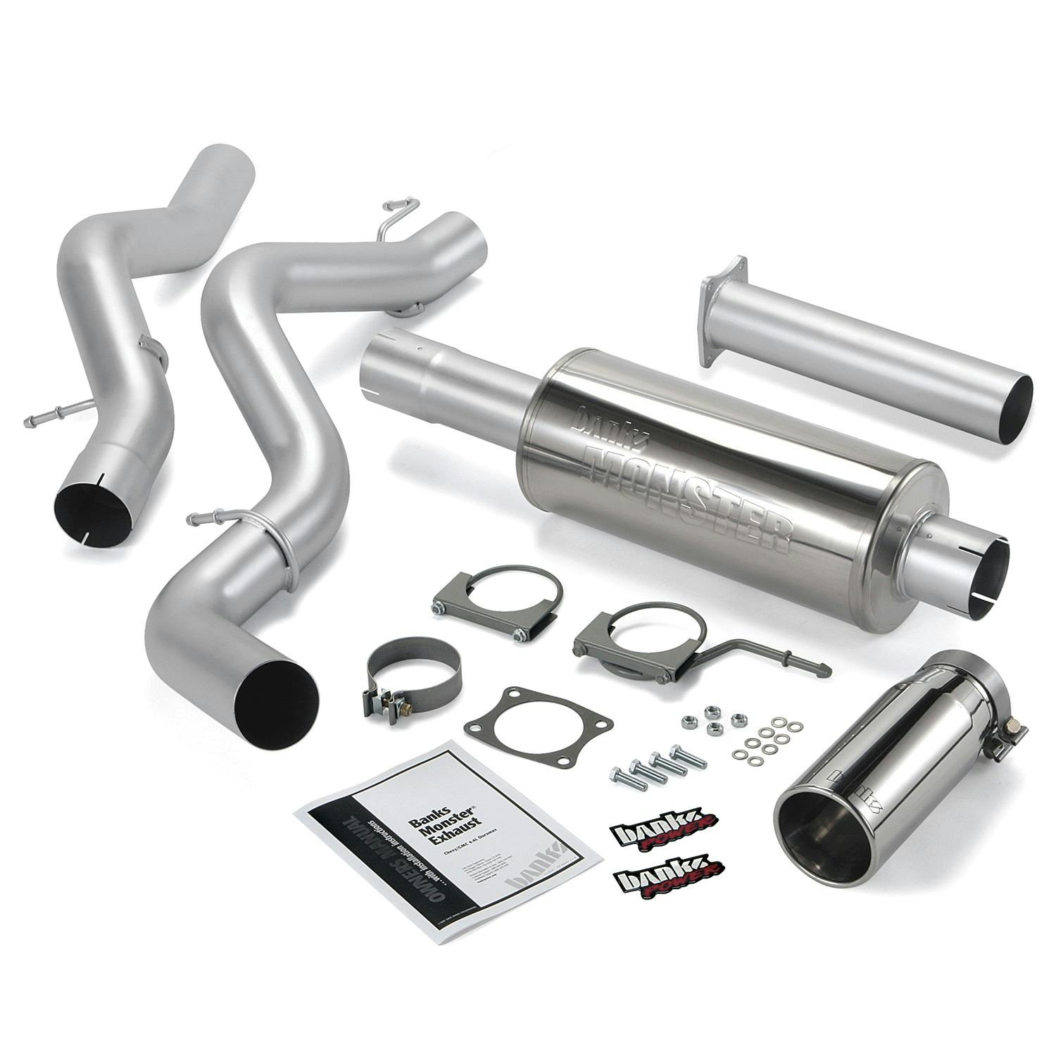 Banks Power 48940 Monster Exhaust System; S/S-Chrome Tip-2006-07 Chevy 6.6L; ECLB