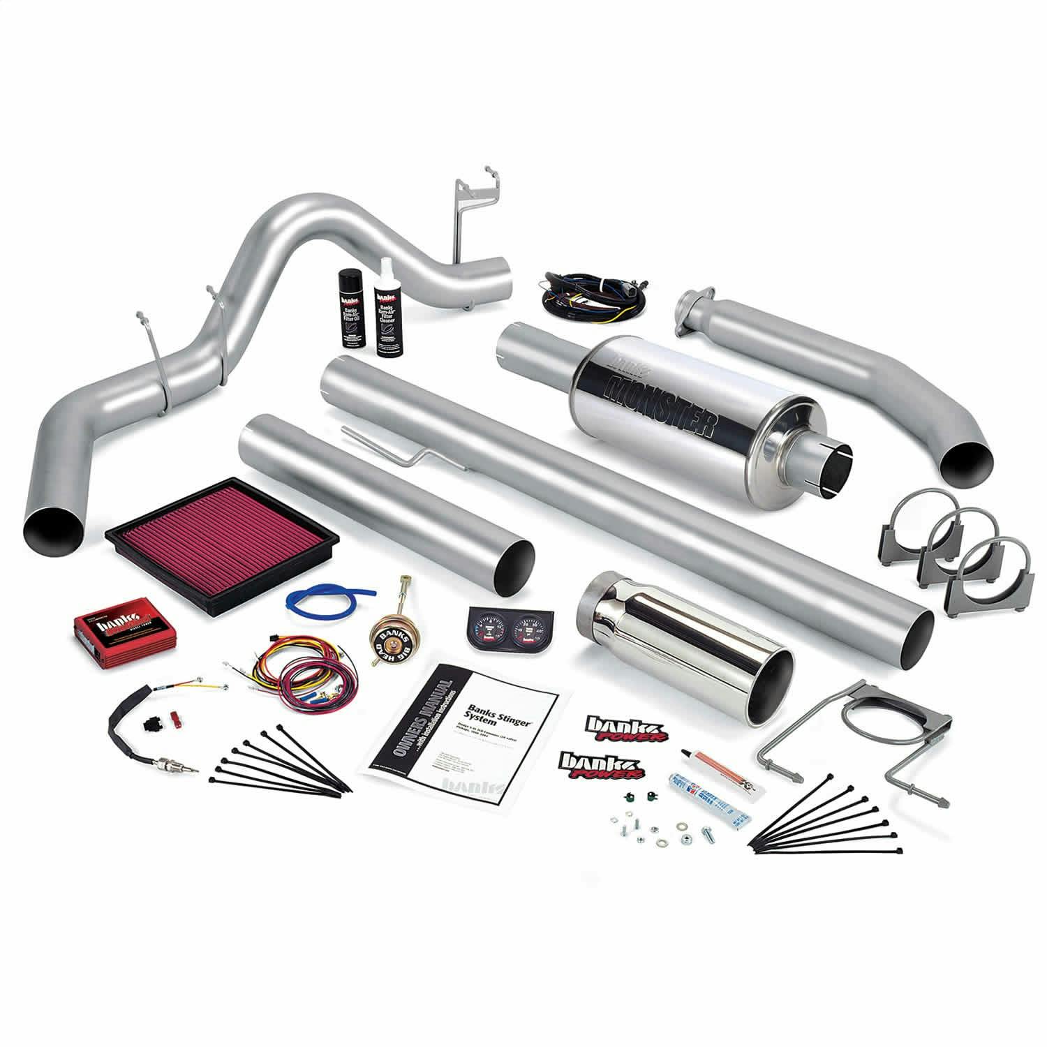 Banks Power 49363 Stinger System; Single Exh; S/S-Chrome Tip-1998 Dodge 5.9L; Std Cab