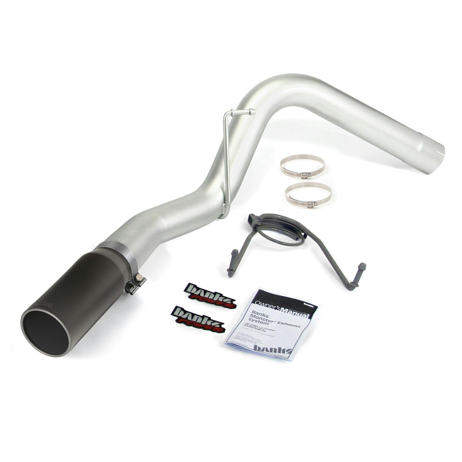 Banks Power 49774-B Monster Exhaust; Single; S/S-Black Tip-2010-13 Dodge 6.7L; CCLB