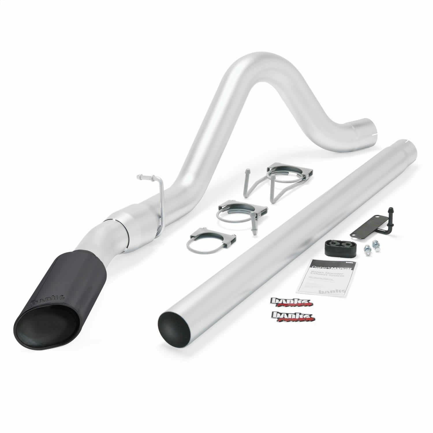 Banks Power 49780-B Monster Exhaust; Single; S/S-Black Tip-08-10 Ford 6.4; Ecsb-Ccsb; Swb