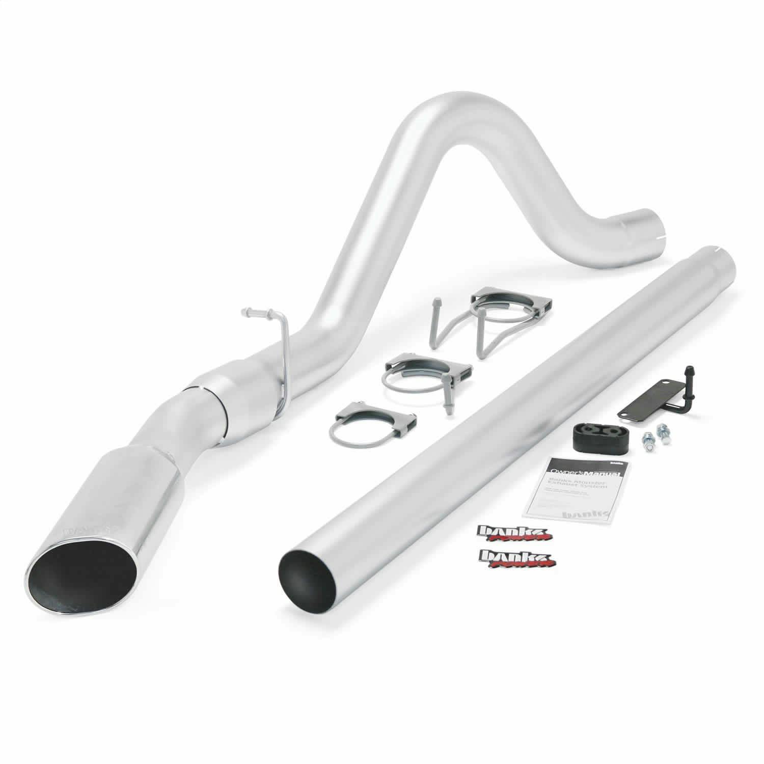 Banks Power 49780 Monster Exhaust System; Single; S/S-Chrome Tip-2008-10 Ford 6.4L; ECSB-CCSB; Swb
