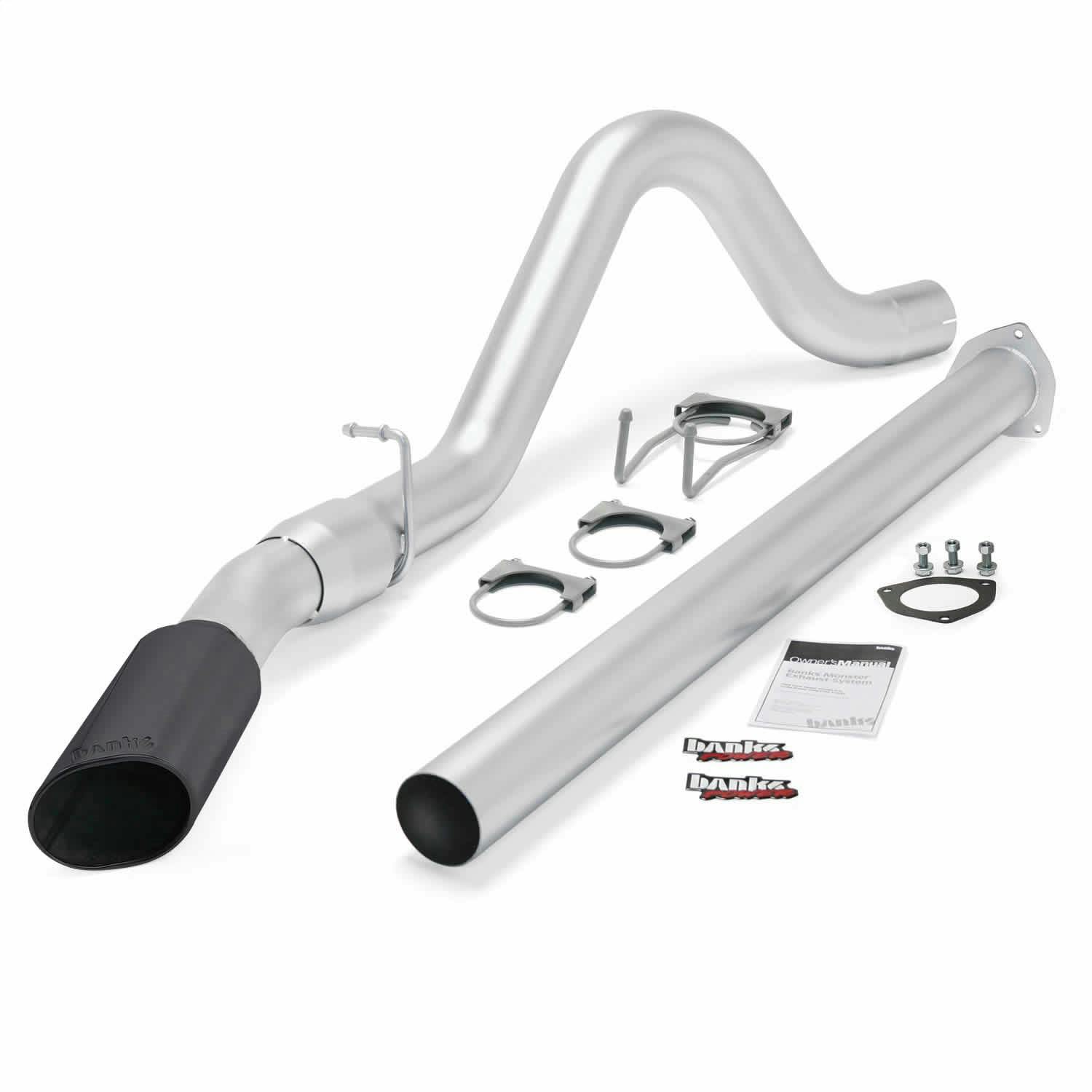 Banks Power 49792-B Monster Exhaust; Single; S/S-Black Tip-2015 Ford 6.7L F250-350-450-CCSB-CCLB; SR