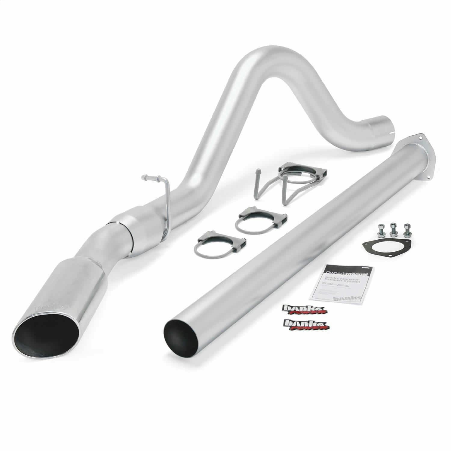 Banks Power 49792 Monster Exhaust; Single; S/S-Chrome Tip-2015 Ford 6.7L F250-350-450-CCSB-CCLB; S