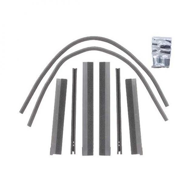 Front Window Channel Kit - Ford 5 Window Coupe With Handle At Center Of Door (Later Type)
