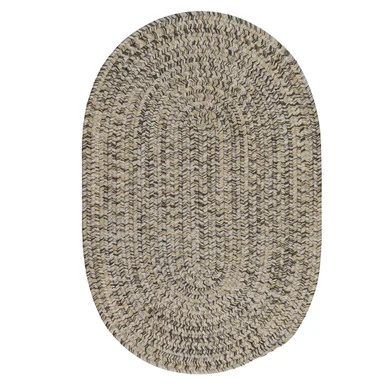 5′ Fossil Gray All Purpose Handcrafted Reversible Round Outdoor Area Throw Rug
