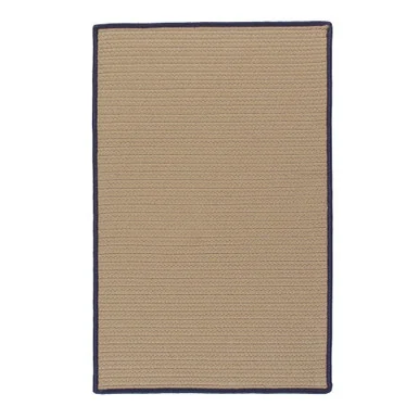 5′ x 7′ Navy Blue and Beige All Purpose Handcrafted Reversible Rectangular Outdoor Area Throw Rug