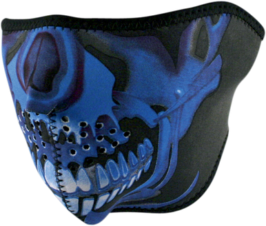 ZAN HEADGEAR Half Mask - Blue Chrome Skull WNFM024H