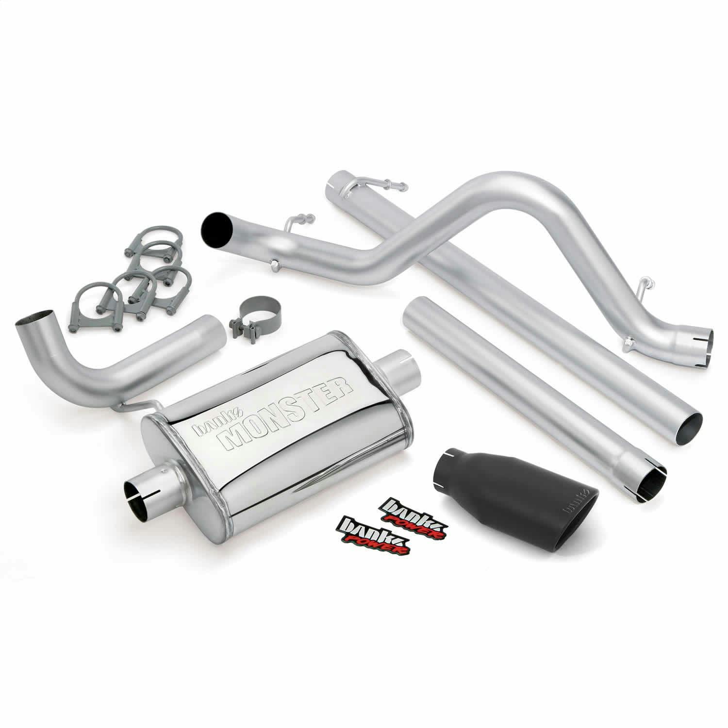 Banks Power 51322-B Monster Exhaust System 2.5-inch Single Exit, Cerakote Black Tip
