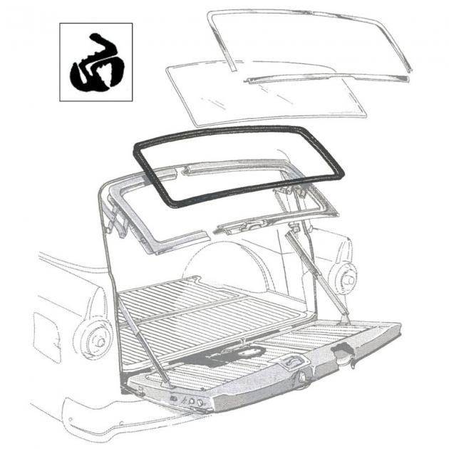 Dennis Carpenter Back Glass Seal - with Groove for Chrome - Ranch Wagon & Sedan Delivery - 1955-56 Ford Car B5A-5942084-D
