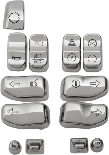 DRAG SPECIALTIES Switch Caps - Chrome H18-0350CO-C