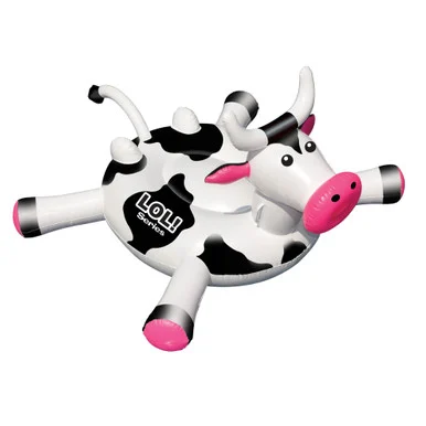 54-Inch Inflatable Cow Pool Float for Kids & Adults with Grab Handles & Repair Kit