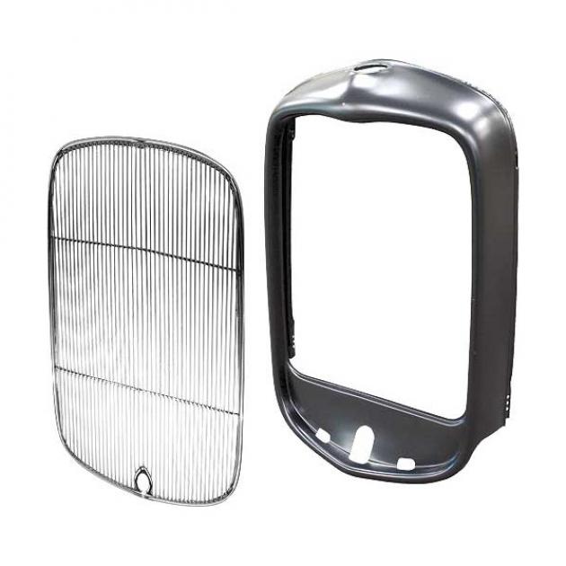 Steel Grille Shell & Insert Kit - Original Style - Ford