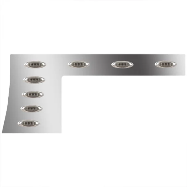 6.5 Inch 1-Piece Contoured Cab/Cowl Panels W/ 16 P1 Amber/Smoked LEDs For Peterbilt 389 131 BBC