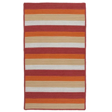6′ x 8′ Red and Orange All Purpose Handcrafted Striped Reversible Rectangular Area Throw Rug