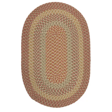 6′ x 9′ Brick Red and Gray All Purpose Handcrafted Reversible Oval Outdoor Area Throw Rug