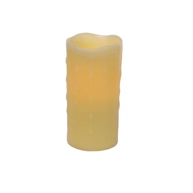 6″ Yellow LED Lighted Dripping Flameless Pillar Candle