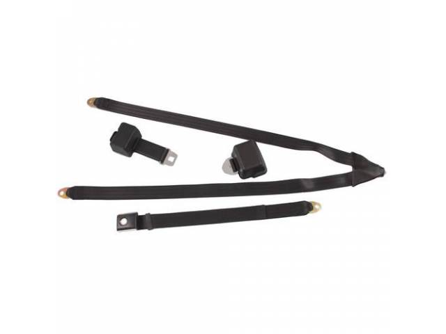 Shelby Style 3 Point Seat Belt, black