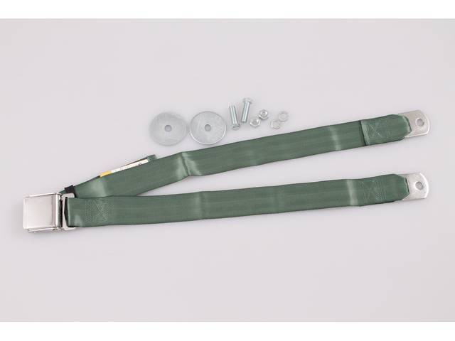 Classic Style Lap Seat Belt, 2 Point, medium ivy green