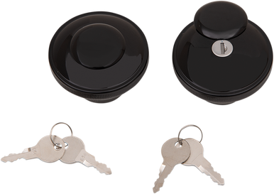 DRAG SPECIALTIES Non-Vented Locking Gas Cap - Black 03-0320AB-B