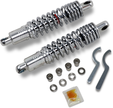 DRAG SHOCKS Premium Ride-Height Adjustable Shocks - Chrome - Heavy Duty - 12.5" C16-0167NUH