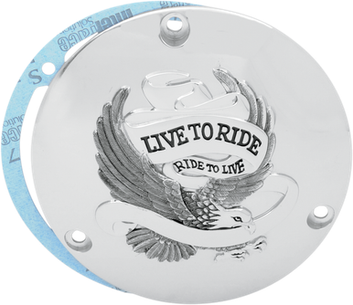 DRAG SPECIALTIES 3 Hole Chrome Live to Ride Derby Cover 33-0010CA