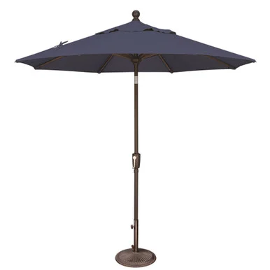 7.5ft Outdoor Patio Octagon Sunbrella Market Umbrella with Bronze Push Button Tilt, Forest Green