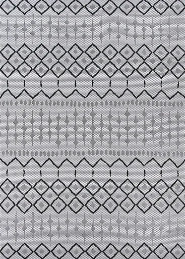 7.8′ x 10.75′ Gray and Black Contemporary Rectangular Outdoor Area Throw Rug