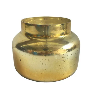7″ Gold and Silver Mercury Glass Jar Candle with Lid