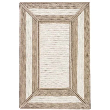 7′ x 7′ Tan Brown and Beige All Purpose Geometric Handcrafted Square Outdoor Area Throw Rug