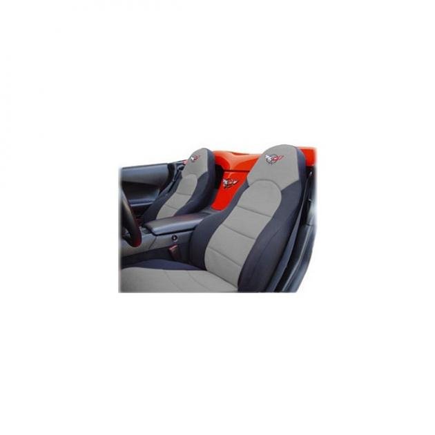 Corvette CoverKing "Dive Suit" Slipcovers, Black, With GrayOpen Insert & C5 Logo, 1997-2004