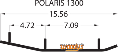 Woody's Trail Blazer IV Flat-Top 6" 60° Carbide Runner for Polaris Snowmobiles TPI4-1300