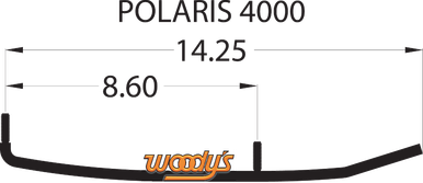 Woody's Mini Sled Runner 4" 60° for Polaris 120 Dragon 2009-2010 SXP-4000