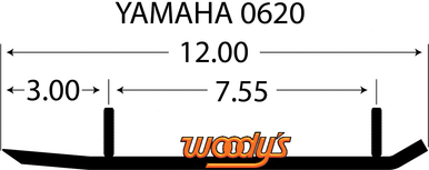 Woody's Mini Sled Runner Sno-X 4" 60° 2018-2019 Yamaha Snoscoot SXY-0620
