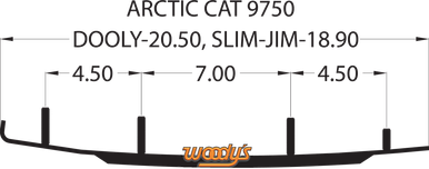 Woody's Dooly Runners 8" 60° Arctic Cat Bearcat 1999-2005 DA8-9750