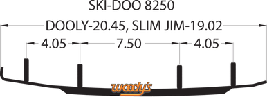 Woody's Dooly 6" 60° Carbide Runners for 1999-2000 Ski-Doo Formula 500 Deluxe LC DS6-8250