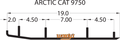 Woody's Top-Stock Hard Surface Bar 4" 60° Arctic Cat 1999-2005 HSA-9750