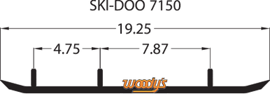 Woody's Trail Blazer IV Flat-Top 6" 60° Ski-Doo Formula III 600 1995-1996 TSD4-7150