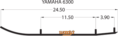 Woody's Trail Blazer IV Flat-Top 6" 60° Carbide Runner for Yamaha Exciter 570 1988-1990 TYV4-6300