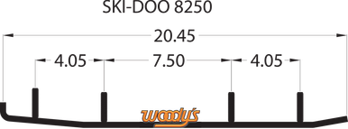 Woody's Executive Series Flat-Top Carbide Runner for Ski-Doo MX Z 800 Trail 2002 WSD-8250