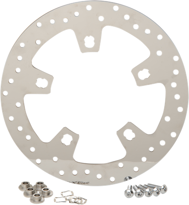 DRAG SPECIALTIES Drilled Brake Rotor - Front - 11.8" - Touring B06-0194ASP