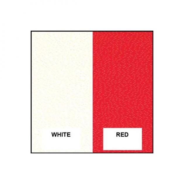 Full Seat Cover Set - White Vinyl With Red Vinyl Inserts - 2 Pleats - Ford Crown Victoria - Body Style 64A or 64B