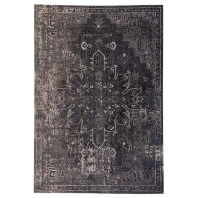 8.8′ x 12′ Blue and Black Traditional Outdoor Rectangular Area Throw Rug