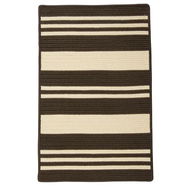8′ x 11′ Brown and Beige All Purpose Striped Handcrafted Reversible Rectangular Area Throw Rug