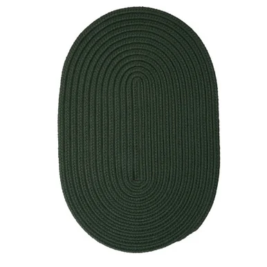 8′ x 11′ Dark Green All Purpose Handcrafted Reversible Oval Outdoor Area Throw Rug